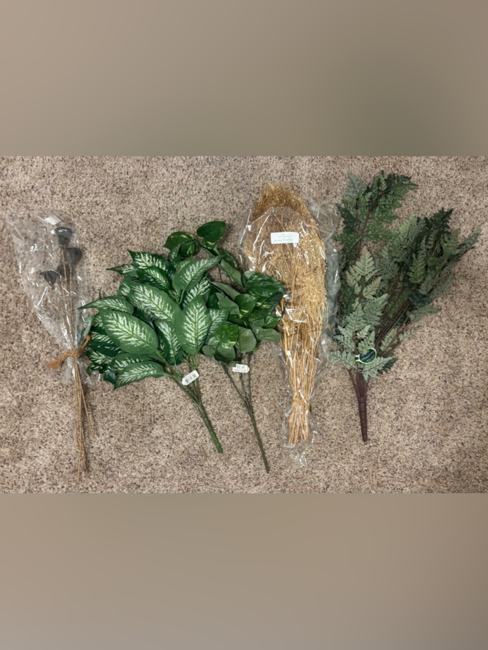 Assorted Green and Natural Dried Floral Bundle - Home Accents